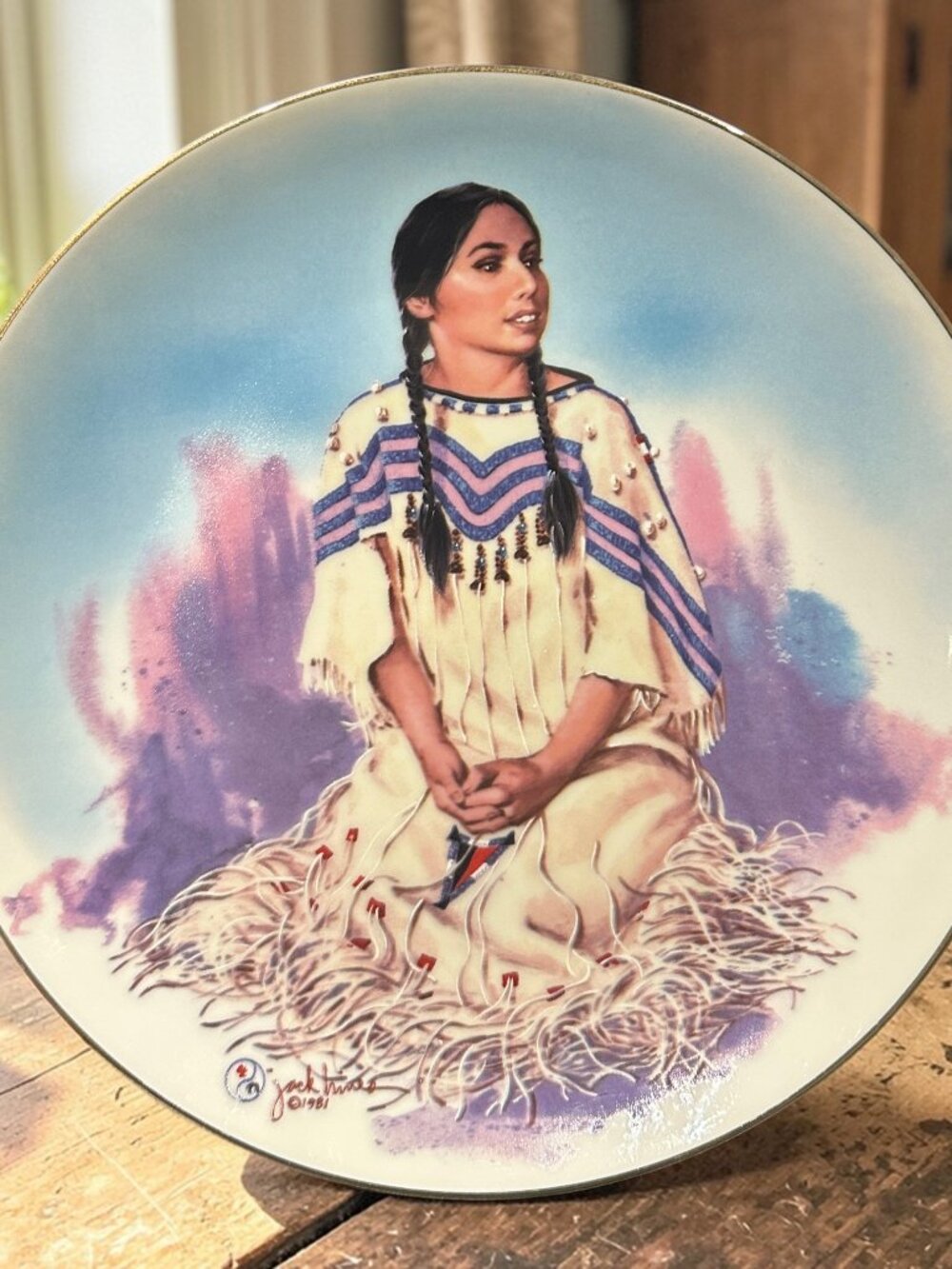 Vintage Prairie Woman Jack Hines The Maiden Limited Edition Schmid Collectible